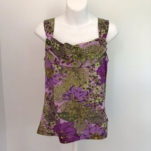 Norton McNaughton NWT Purple Floral Y2K Top Sz. S